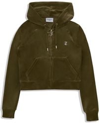 Juicy Couture - Sudadera Verde De Terciopelo Con Logo De Pedrería, Mujer, Talla - Lyst