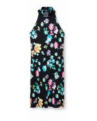 Desigual - Kleedjes ,Veelkleurig ,Bloemenprint Mouwloze Jurk - Lyst
