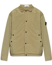 Stone Island - Jassen ,Groen ,Lichtgewicht Jas Met Kraag - Lyst