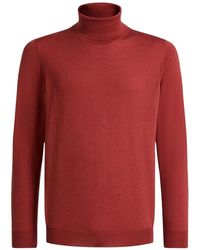 Kiton - Truien & Vesten ,Rood ,Kasjmier Luxe Cashmere Silk Coltrui Top - Lyst