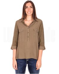 Elena Miro - Overhemden ,Bruin ,Jersey T-Shirt Voor Vrouwen - Lyst