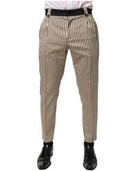 Dolce & Gabbana - Striped Button Closure Pants - Lyst