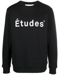 Etudes Studio - Zwarte Sweatshirt Met Bedrukt Logo - Lyst
