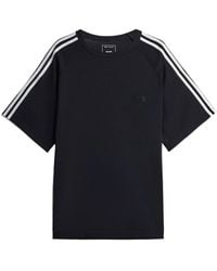 Y-3 - Tops ,Zwart ,Wol Short Sleeve 3-Stripes T-Shirt - Lyst
