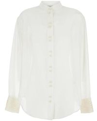 Forte Forte - Camisa blanca de algodón y seda voile oversize - Lyst