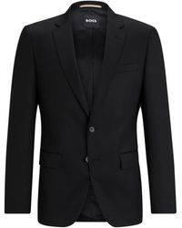 HUGO - Kostuums ,Zwart ,Wol Stijlvolle 100% Wol Trui - Lyst
