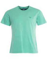 Barbour - Tops ,Groen ,Katoen Garment Dyed T-Shirt - Lyst