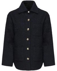 Pinko - Jassen ,Blauw ,Katoen Blauwe Sterrenmotief Jas Ruime Pasvorm - Lyst