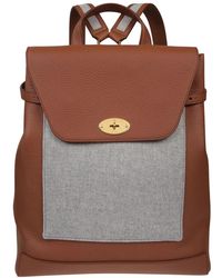 Eleventy - Leder- Und Flanell-Rucksack - Lyst