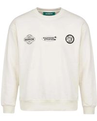 Barrow - Hoodies & Sweatvesten ,Katoen Sweatshirt Met Print En Geribbelde Boorden - Lyst