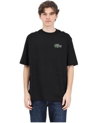 Lacoste - T Shirt Loose Fit Large Crocodile Uomo - Lyst