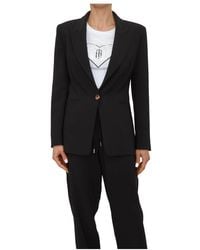 Fracomina - Jassen ,Zwart ,Polyester Reg Length Jacket - Lyst