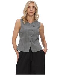 Envii - Jassen ,Grijs ,Leer Enmathilde Sl Vest 7333 - Lyst