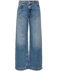 ONLY - Jeans ,Blauw ,Denim Vita Alta Wide Leg Fit Jeans - Lyst