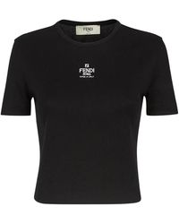 Fendi - Tops ,Zwart ,Katoen Top - Lyst