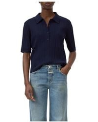 Closed - Gebreid Poloshirt - Lyst