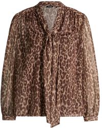 Joop! - Blouse Met Luipaardprint En Strikkraag - Lyst