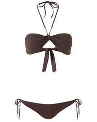 Melissa Odabash - Canary Geripptes Neckholder-Bikini - Lyst