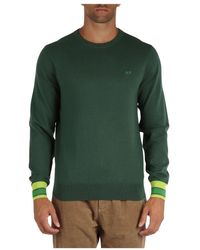 Sun 68 - Merino Wol Katoen Trui Contrast Manchetten - Lyst
