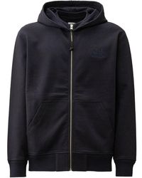 C.P. Company - Blaues Sweatshirt Mit Kapuze Und Logo-Stickerei - Lyst