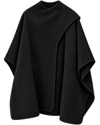 MEIMEIJ - Jassen ,Zwart ,Wol Oversized Cape - Lyst