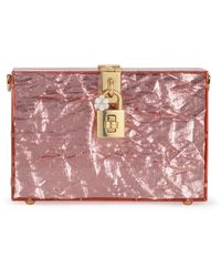 Dolce & Gabbana - Rosa metallic clutch mit kettenriemen - Lyst