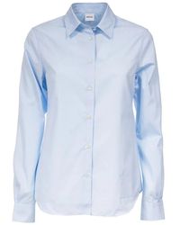Aspesi - Overhemden ,Blauw ,Katoen Katoenen Klassiek Overhemd Lange Mouw - Lyst