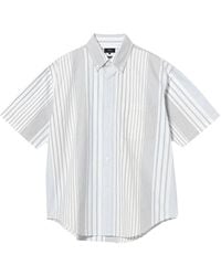 Beams Plus - Overhemden ,Wit ,Katoen Oxford Button Down Overhemd Multi Gestreept - Lyst