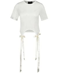 Simone Rocha - Stijlvolle Top Met Strikdetails En Korte Mouwen - Lyst