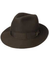 Borsalino - Brauner Filzhut Mit Grosgrain-Band - Lyst