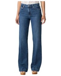 PAIGE - Jeans ,Blauw ,Katoen Leenah Wide Jeans - Lyst