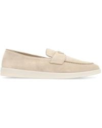 Prada - Chamois Wildleder Loafers Mit Gummisohle - Lyst