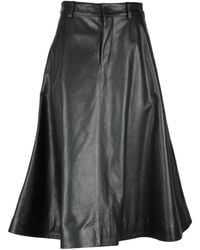 Balenciaga - Leren Lange Rok Met Ritssluiting Zakken - Lyst