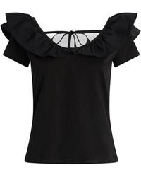 Liu Jo - Zeitlose Eleganz Schwarzes T-Shirt - Lyst