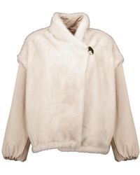 Moncler - Jassen ,Polyester Chardonneret 2-In-1 Omkeerbare Teddy Donsjas - Lyst