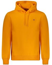 Napapijri - Oranje Katoenen Hoodie Sweatshirt Geborduurd Logo - Lyst