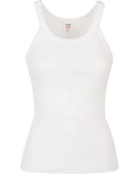 RE/DONE - Camiseta de canalé blanco óptico - Lyst