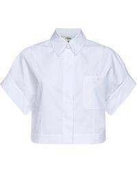 Fendi - Cropped Katoenen Poplin Overhemd - Lyst