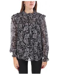 Michael Kors - Metallic Paisley Print Georgette Blouse - Lyst