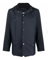 Rains - Jassen ,Blauw ,Waterdichte Regenjas Met Gelaste Zakken - Lyst
