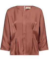 Mos Mosh - Overhemden ,Bruin ,Polyester Mmmiriel Fluweel Kanten Blouse - Lyst