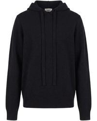 Laneus - Hoodies & Sweatvesten ,Zwart ,Wol Hoodie Lana E Cashmere - Lyst