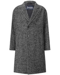 Herno - Gerecyclede Wollen Jas Met Visgraatpatroon - Lyst