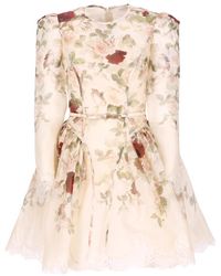 Zimmermann - Hypnotic Lace Trim Mini Jurk - Lyst