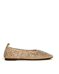 Tory Burch - Kristallverzierte Silberne Ballerinas - Lyst