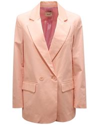 Dixie - Jassen ,Roze ,Wol Oversized Double-Breasted Wollen Jas - Lyst