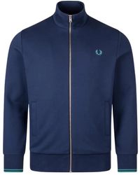 Fred Perry - Hoodies & Sweatvesten ,Blauw ,Katoen Zip Through Sweatshirt - Lyst