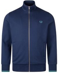 Fred Perry - Hoodies & Sweatvesten ,Blauw ,Katoen Zip Through Sweatshirt - Lyst
