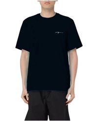 MSGM - Tops ,Blauw ,Katoen Katoenen T-Shirt Voor Mannen - Lyst