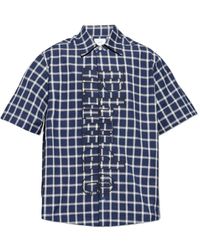 Rhude - Overhemden ,Blauw ,Katoen Shirt Met Korte Mouwen - Lyst